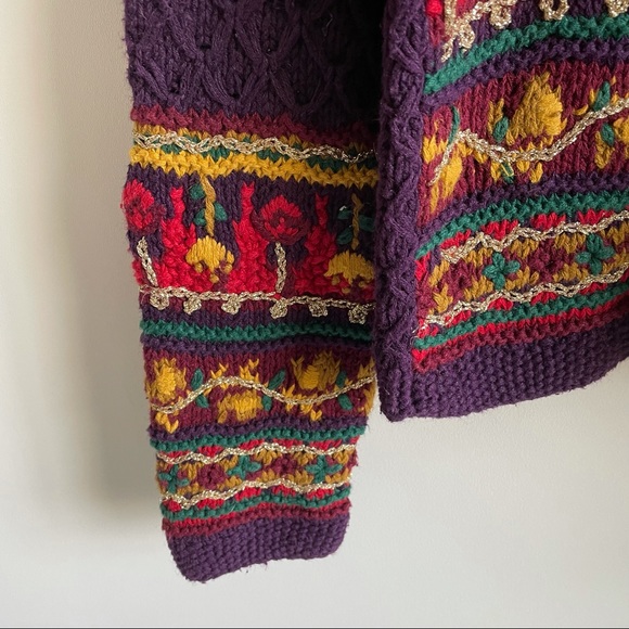 Vintage 90s Casual Corner Chunky Embellished Cardigan - Picture 4 of 5